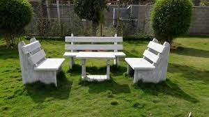 Natural Stone Garden Bench Table Set
