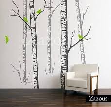 wall stickers birch forest grey by