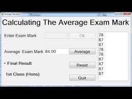 calculate examination average marks