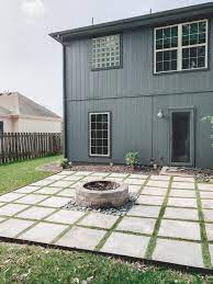 Diy Patio With Grass Between Pavers And