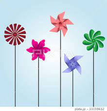colorful pinwheel toys eps10のイラスト素材