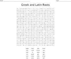Greek And Latin Roots Word Search Wordmint