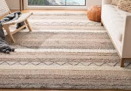 tribal beige wool cotton area rug