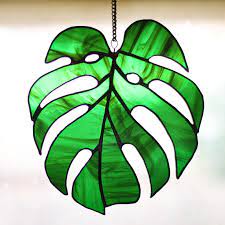 A Stained Glass Monstera Leaf