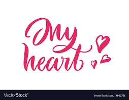 card lettering my heart pink background
