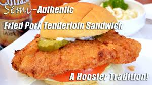 In a shallow bowl, mix flour, salt and pepper. Fried Pork Tenderloin Sandwich Hoosier Favorite Youtube