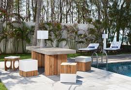 Wood And Concrete Outdoor Dining Table