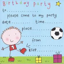 Football Childrens Party Invitation