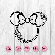 Flower black and white tattoos. Disney Minnie Floral Svg Disney Wreath Svg Minnie Mouse Svg Etsy In 2021 Minnie Mouse Drawing Disney Wreath Minnie Mouse Cricut Ideas