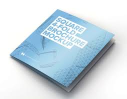Free Square 4 Fold Brochure Mockup Psd