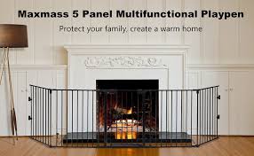 5 Panel Adjustable Wide Fireplace Fence