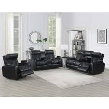 dual power leatherette reclining set