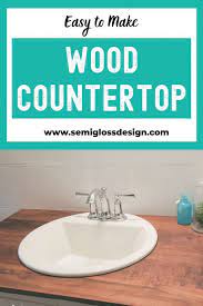 Diy Wood Countertops For A Bathroom