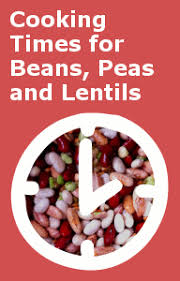 Cooking Times For Beans Lentils And Peas Chart