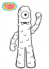 Brobee is a green monster. Yo Gabba Gabba Muno Coloring Page Free Printable Coloring Pages For Kids