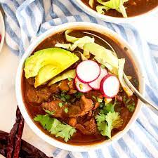 authentic red pork mexican pozole