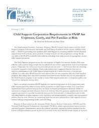 Child Support Cooperation Requirements In Snap Are Unproven