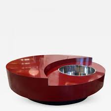 Horrell coffee table red barrel studio color: Willy Rizzo Iconic Round Red Coffee Table By Willy Rizzo Italy 1970s