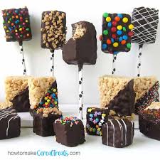 chocolate dipped rice krispie treats