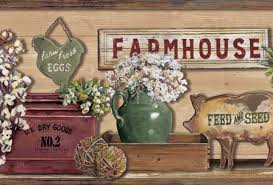 Farmhouse Shelf Brown Wallpaper Border