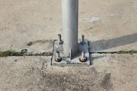 welded pole to base plate and