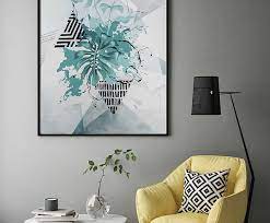 White Turquoise Decorative Art