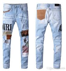 2019 Kanye 20ss Men Jeans Amiri Brand Jeans Mens Casual Hole Shorts Washed Old Patch Pants High Quality Embroidery Denim Pants Feet Pants From Nibo1