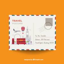 Nice Travel Postcard Template Vector Free Download