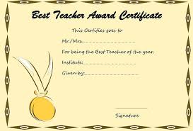 Free Printable Teacher Award Certificates Trejos Co