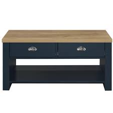 4.5 out of 5 stars. Buy Birlea Highgate 2 Drawer Coffee Table Navy Blue Oak Effect At Home Bargains
