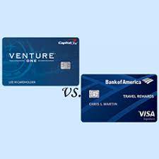 While there are credit card combinations from other issuers that can offer greater returns, the capital one venture card likely appeals the most to those looking for one card to keep on hand for all purchases. Capital One Ventureone Vs Bank Of America Travel Rewards Finder Com