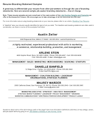 Resume Example Personal Branding Statement Resume Examples Free Sample  Resume Cover