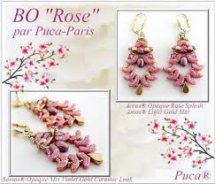 pattern par puca beads earrings rose