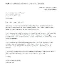 Sample Of Reference Letter For Student Letter Of Recommendation For