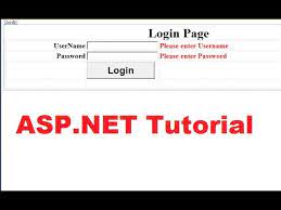 asp net tutorial 6 create a login
