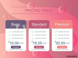 Modern Price Table Template Design The Sale Page Of Your