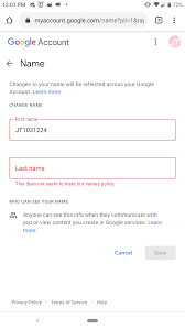 Select personal info from the vertical menu on the left. How To Change Account Name W O The This Doesn T Seem To Meet Our Name Policy Google Account Community