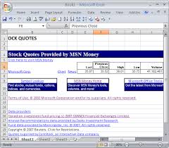 Download And Keep Track Of Stocks In Excel 2007