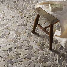 Riverstone White Flat Cut Pebble Mosaic