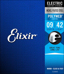 Elixir Polyweb Coated Nickel Plated Electric Guitar Strings 12000 Super Light 9 42