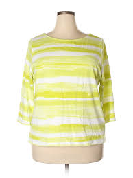 Details About Ruby Rd Women Yellow 3 4 Sleeve T Shirt 2 X Plus