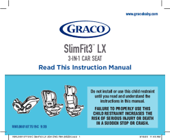 Graco Slimfit3 Lx User Manual English