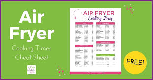 air fryer cheat sheet for cooking time