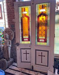 Church Stained Glass Double Doors