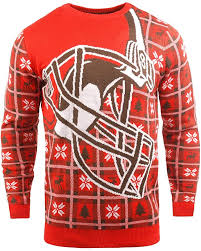 Cleveland browns logo black and white Big Nfl Ugly Sweater Pullover Christmas Cleveland Browns Logo Weihnachtspullover Amazon De Bekleidung