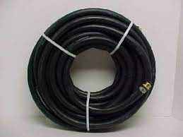 black rubber water hose
