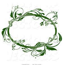 blank oval frame with green vines