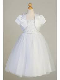 Swea Pea Lilli Sp641 White Beaded Tulle Dress W Rhinestone Trim Bolero