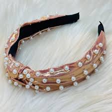 metallic pearl headband whole