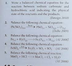 Balancing Chemical Equations Brainly
